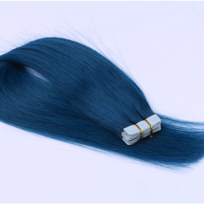 Natural invisible remy human hair blue tape in hair, remy cuticle skin weft tape in hair,seamless tape in hair extensionHN208